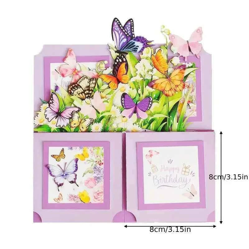 1pc Happy Birthday Pop Up Greeting Card, Birthday Gift Birthday Party Invitation Card with Blank Note Card Behind and Envelop