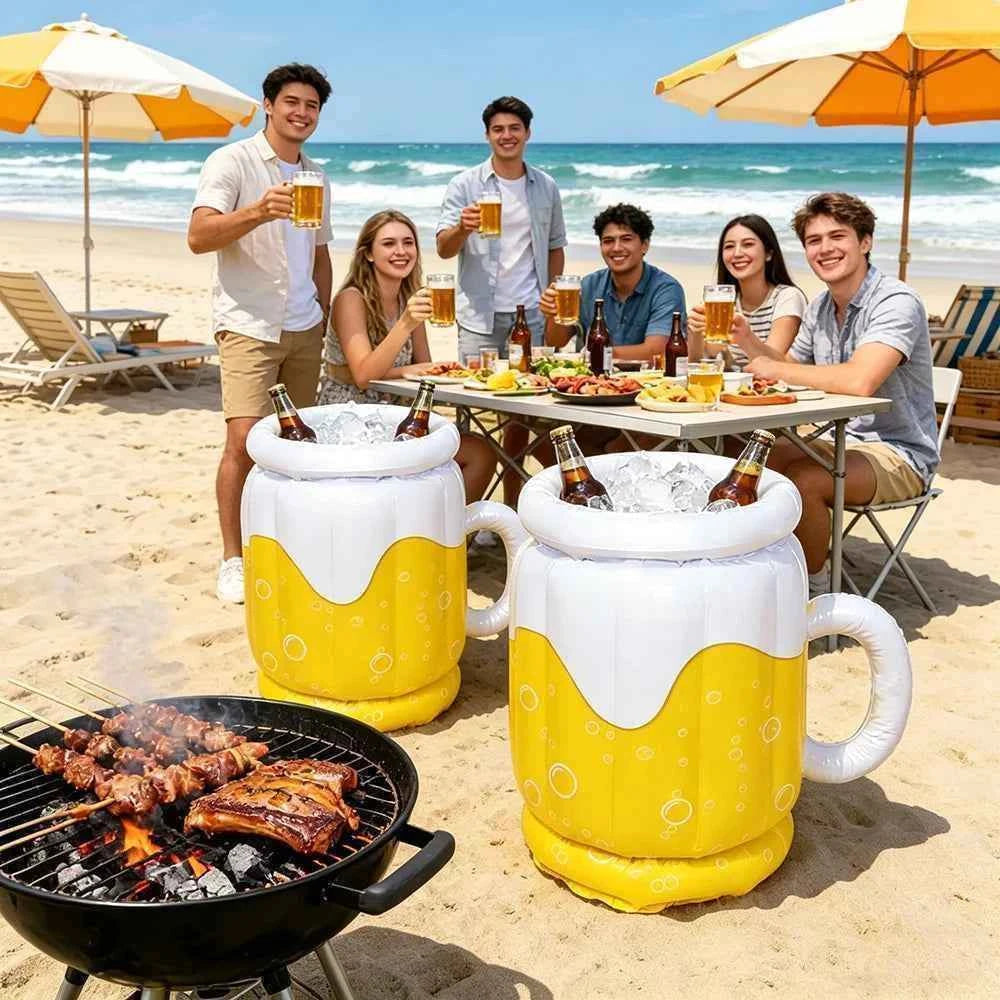 1pc PVC Inflatable Ice Bucket Beer Cooler Funny Hawaiian Birthday Party Decoration Summer Beach Pool Outdoor BBQ Supplies Props