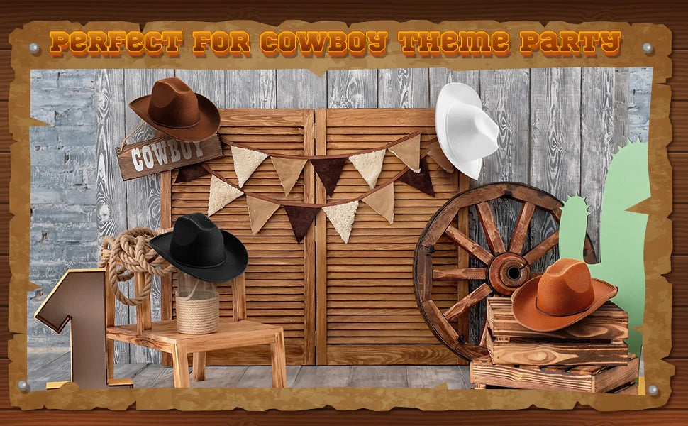 6-48Set Kids Western Cowboy Hats with Bandanas Cowboy Party Hats for Birthday Party Cosplay Costume Party Western Party Favors - Big Tim's Magic Emporium