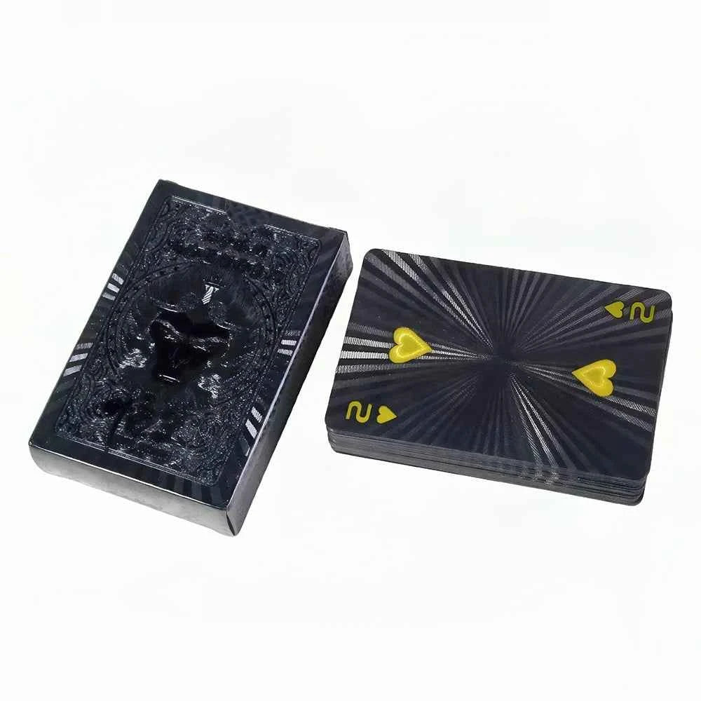 WUKONG Plastic Deck of Cards Easy Shuffling Black Playing Cards Board Game Waterproof Poker Cards for Entertainment
