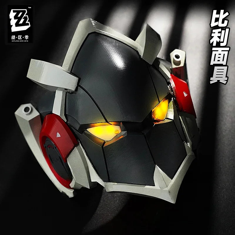 Billy Kid Cosplay Costume Face Cover Lighted Mask Game Zenless Zone Zero Cunning Hares Leather Uniform Halloween Party Men