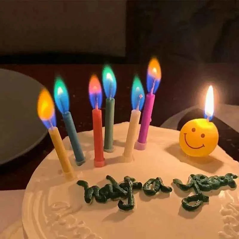 Multicoloured Colourful Flame Candles, 5/12 Pack, Suitable for Birthday Cakes, Birthday Party and Wedding Decorations