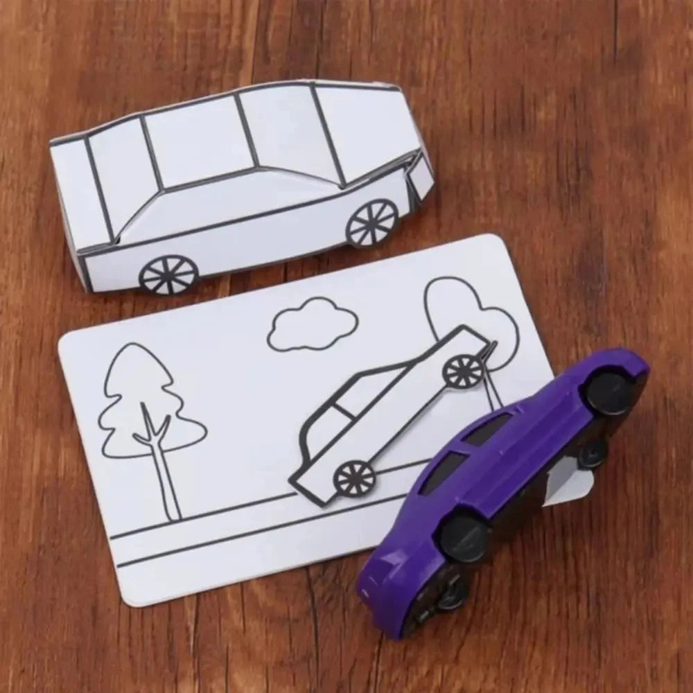 Magic Tricks Appearing Car by Hyde Ren Gimmicks Magic Show Painting Car Magic Toy Interactive Mentalism Magic Card to Paper Car