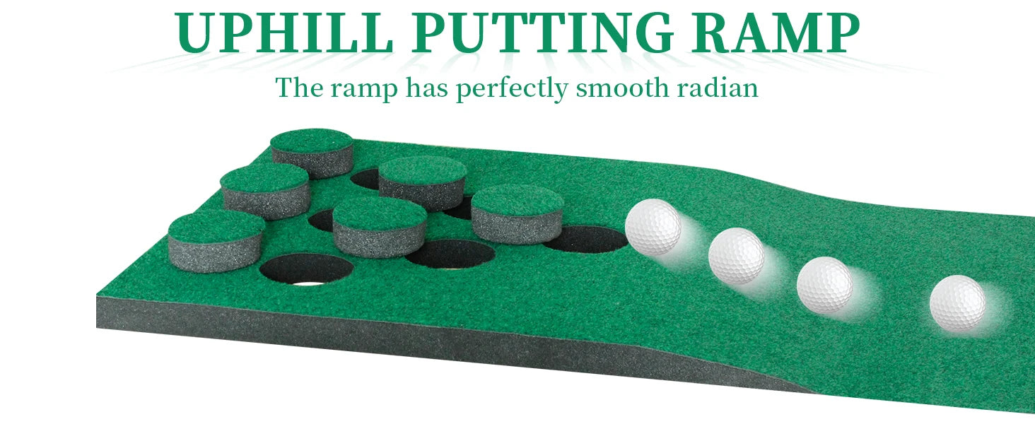 Golf Pong Putting Game Set with Front Border for Indoor & Outdoor,Training Aid for Backyard, Party, Office