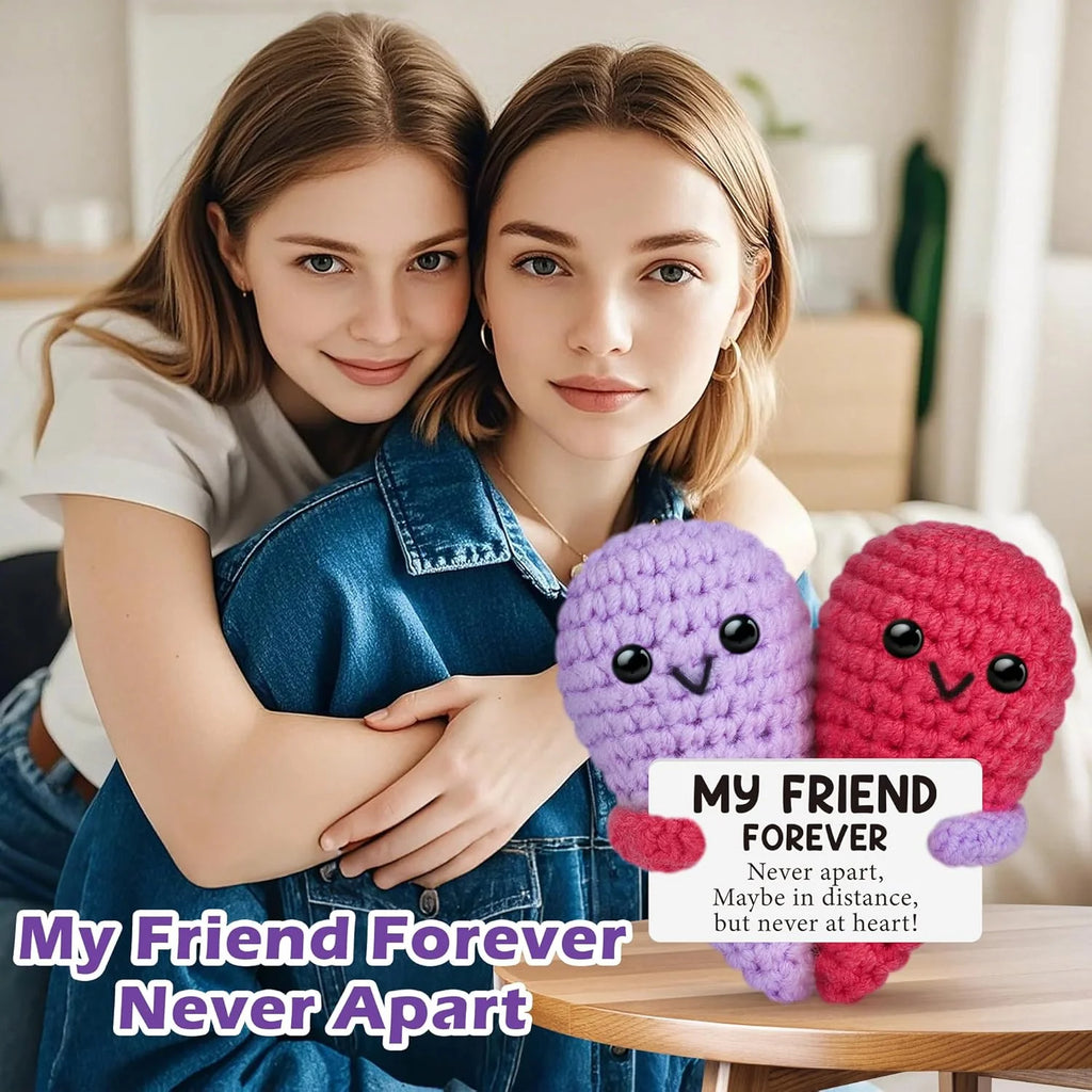 Funny Crochet Gifts for Forever Best Friend Birthday Gifts Decoration Cute Handmade Knitted with Card Emotional Friend Support - Big Tim's Magic Emporium