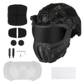 Tactical FAST Helmet Half Face Mask With Flip Goggles Black/Clear 2Pcs Lenses for Hunting Airsoft CS Game Paintball Mask Gear - Big Tim's Magic Emporium