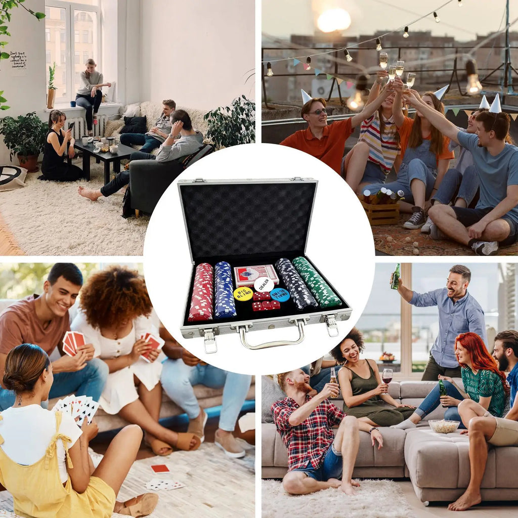 Poker Sets With Case Party Props No-Denomination Professional Poker Sets For Players Game Enthusiasts Collectors Event Planner - Big Tim's Magic Emporium