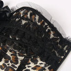Lace Overlay Boned Overbust Corset Bustier Top Plus Size Body Shaper