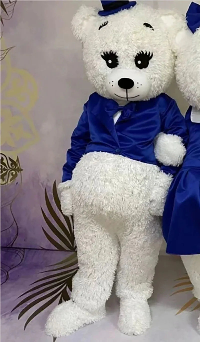 New Bear Mascot Costume Teddy Bear Easter Bunny Cartoon Doll Wedding Party Performance Costume Halloween Fancy Dress
