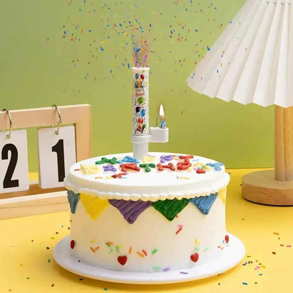 Surprise Candles Happy Birthday Cake Decorated Candles Creative Catapult Candy Effects Decorated Candles