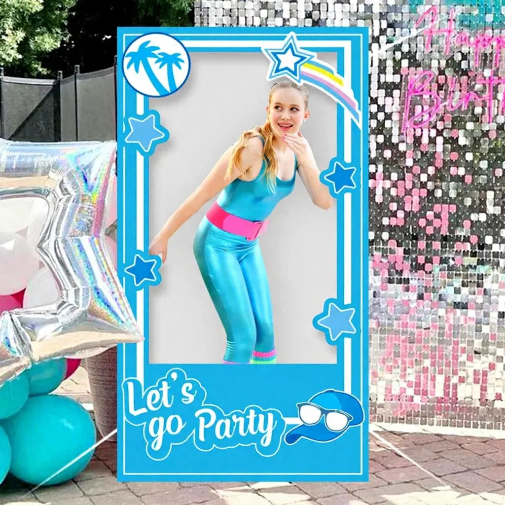 1pc Birthday Party Decoration Blue Pink Photo Booth Props Party For Girls And Boys Birthday Bridal Shower Party Photo Stand