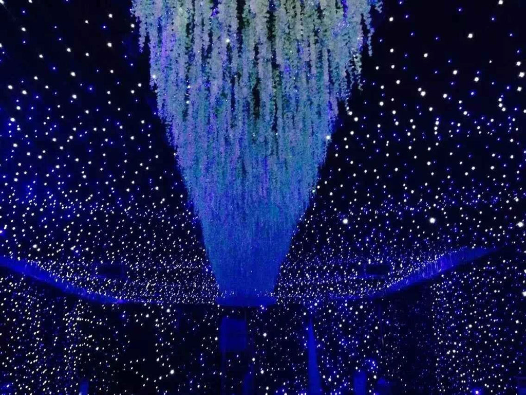 Stage Backdrop LED Blue&White 3x4meter Star Curtain for Wedding Stage Show Background