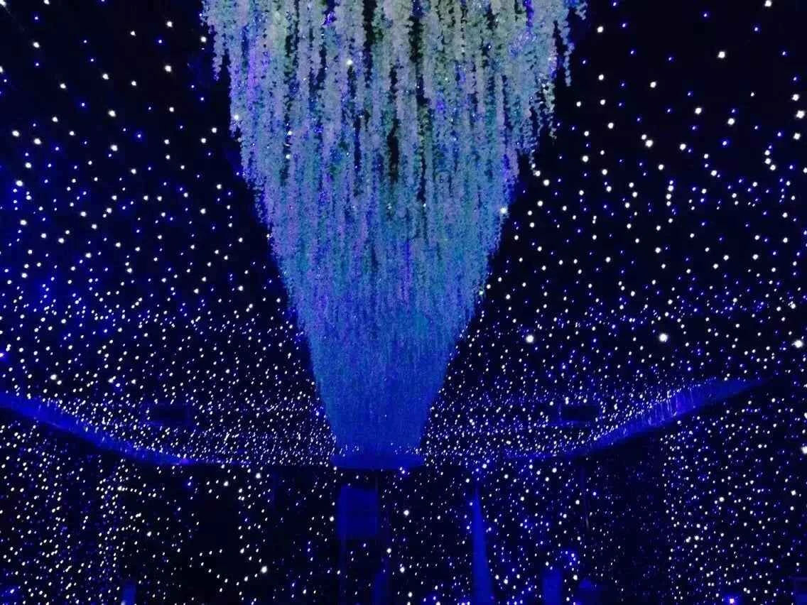 Stage Backdrop LED Blue&White 3x4meter Star Curtain for Wedding Stage Show Background
