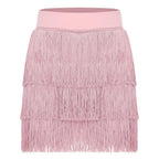 The Stardust Havana Fringe Skirt – High-Waist Tiered Tassel Performance Skirt