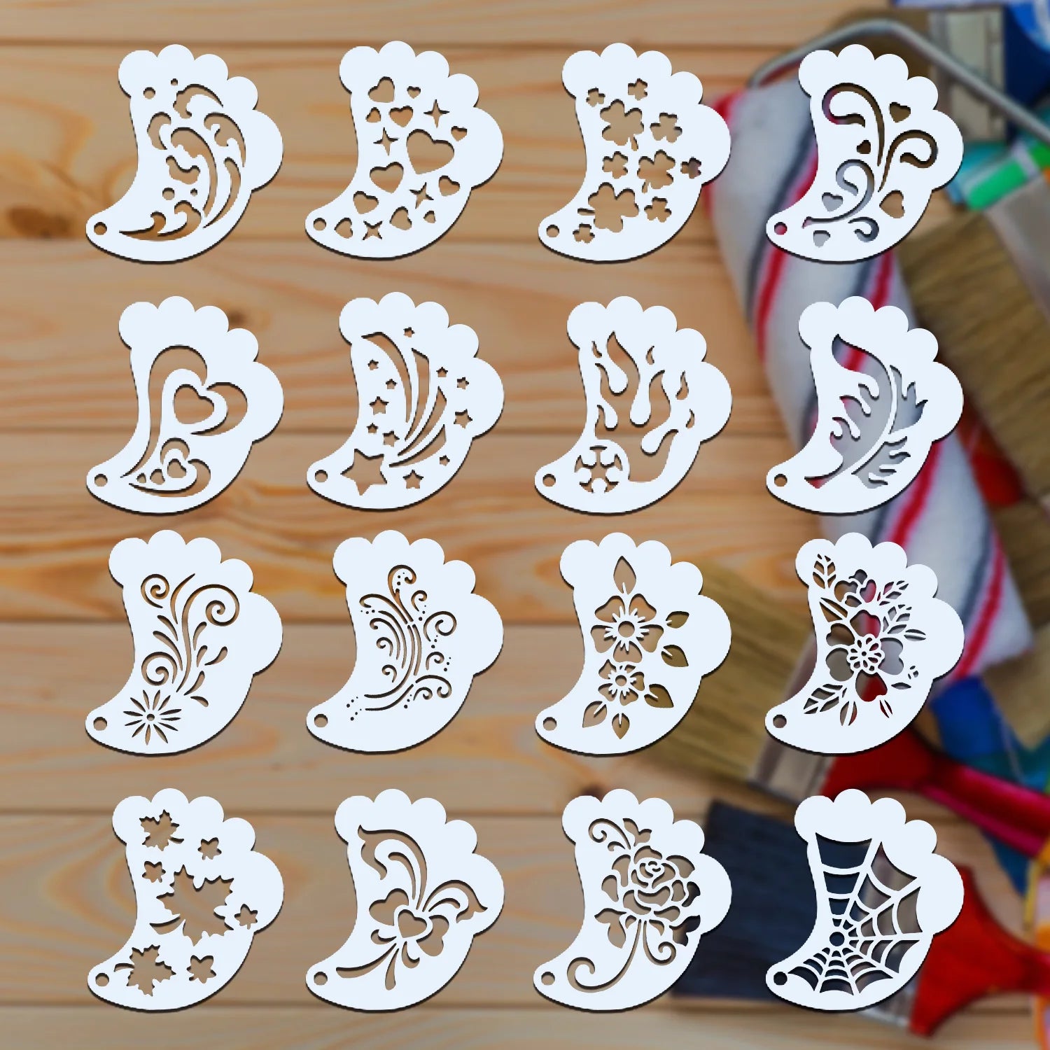 Face Paint Stencils Professional Body Art Paint Stencils Reusable For Adults Kids Easily Use Templates For Parties Makeup Tools