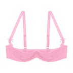 Lace Underwire Half-Cup Push-Up Bra