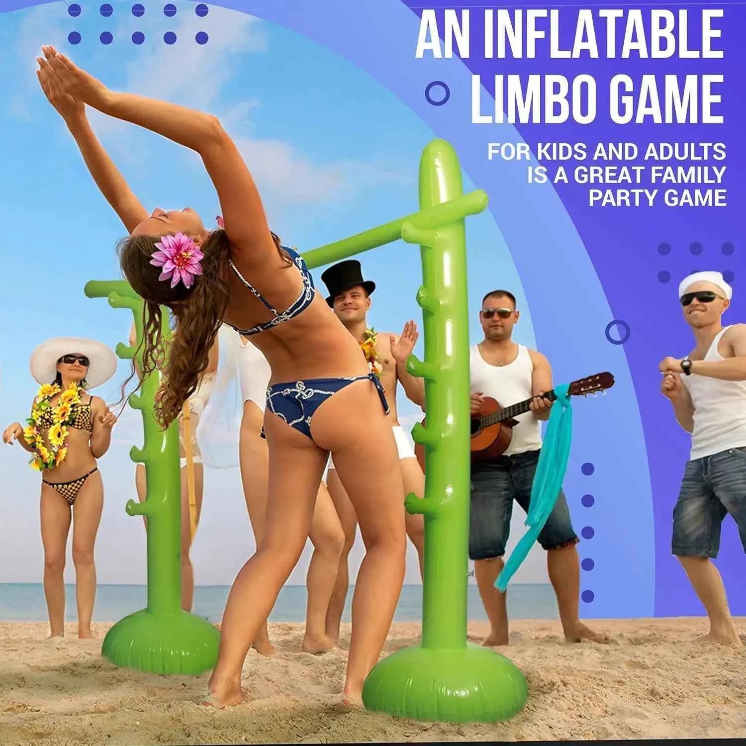Inflatable Limbo Games for Kids & Adults, Beach Party Decorations, Festival Picnic Beach Pool outdoor Games, Family gathering