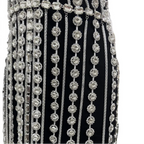 Sparkly Glass Crystal Tassel Body Chain Dress Drag Queen Stage Backless Mini Skirt