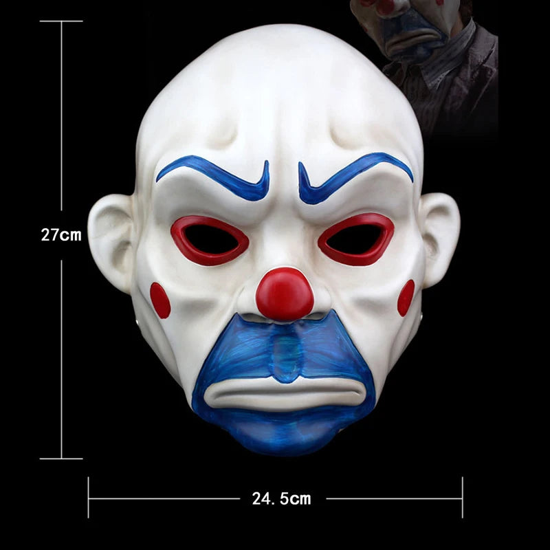 High Quality Resin Mask Collect Halloween Joker Robber Mask Adult Clown Dark Knight Scary Masquerade Party Cosplay Costume Props - Big Tim's Magic Emporium