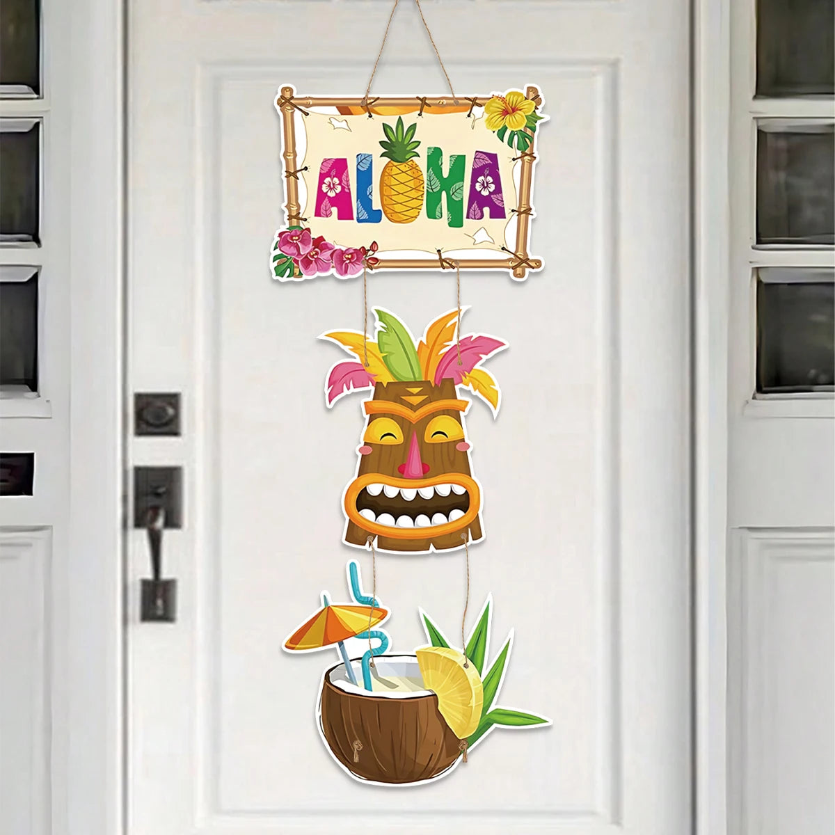 Hawaiian Party Paper Door Hanging Pendants Aloha Party Tropical Beach Party Banner Happy Summer Hawaii Birthday Party Supplies - Big Tim's Magic Emporium