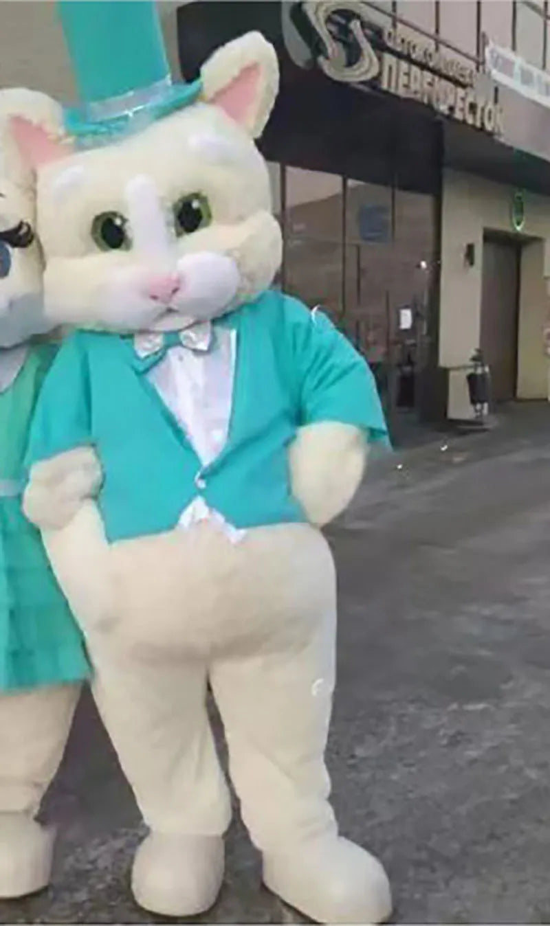 New Bear Mascot Costume Teddy Bear Easter Bunny Cartoon Doll Wedding Party Performance Costume Halloween Fancy Dress