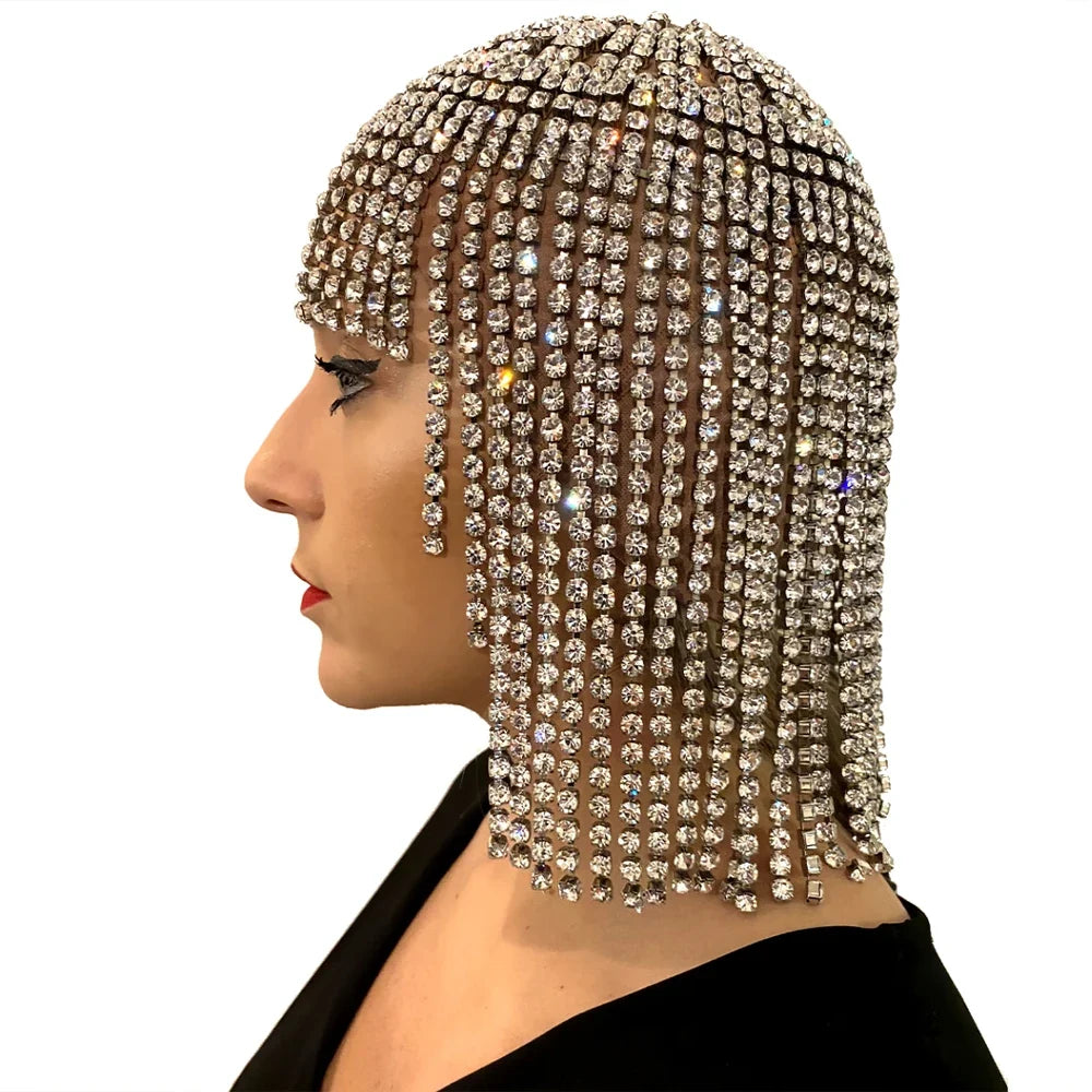 Rhinestone Fringe Headpiece