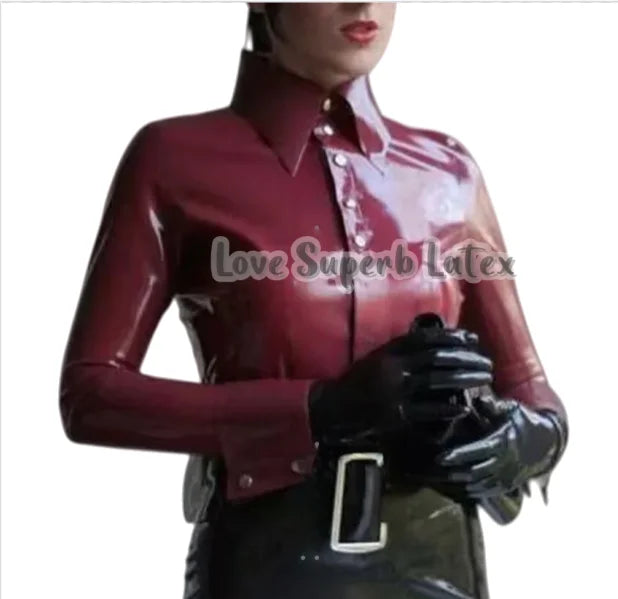 Long sleeve top blouse made of 0.4mm thickness natural latex materials Halloween Party ( SHIRT ONLY) - Big Tim's Magic Emporium