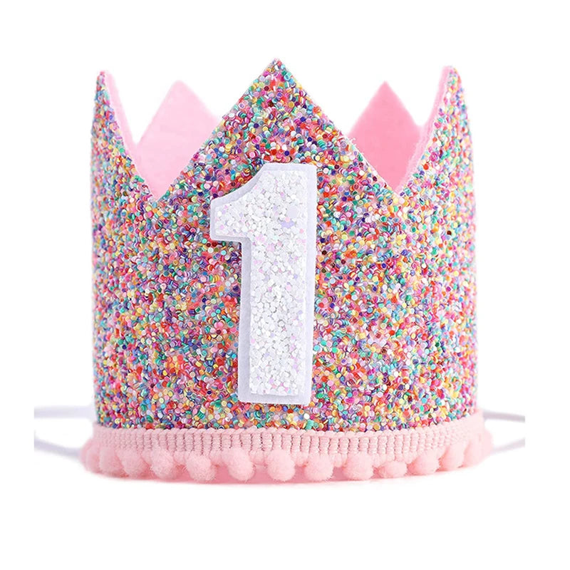 Birthday Party Hats Half Year Old Birthday Cap Baby Shower Princess Crown 1st 2nd 3rd 4th Year Old Number Kids Birthday Headband - Big Tim's Magic Emporium