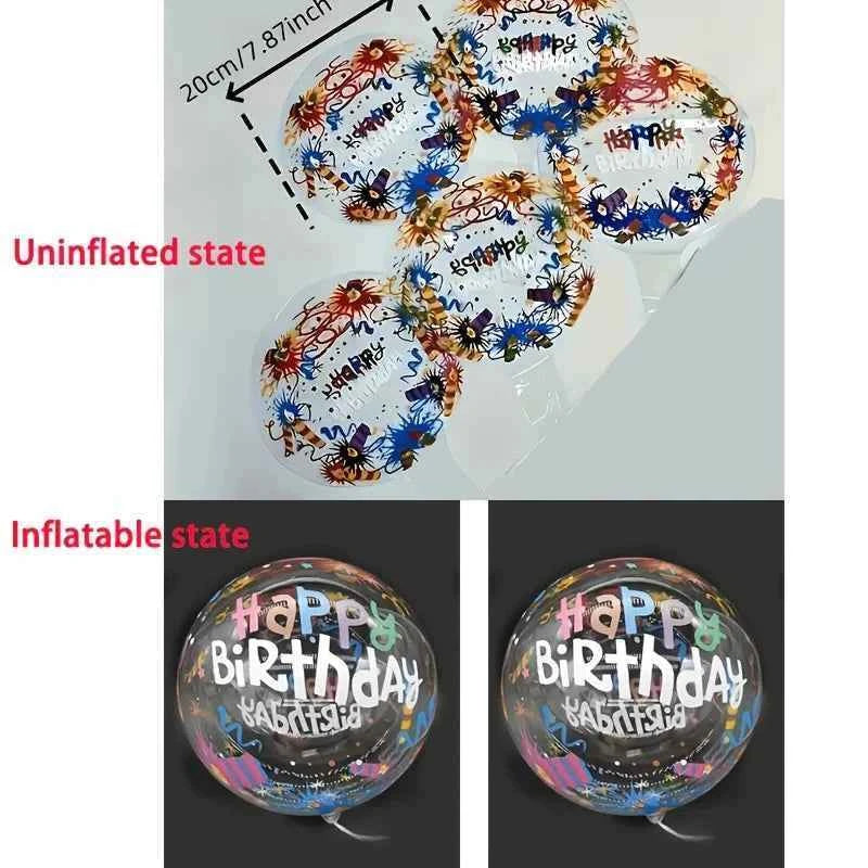 5/10 Colorful Happy Birthday Bobo Balloons Clear Round Transparent Bubble Balloons Mixed Color for Wedding Birthday Party Decor