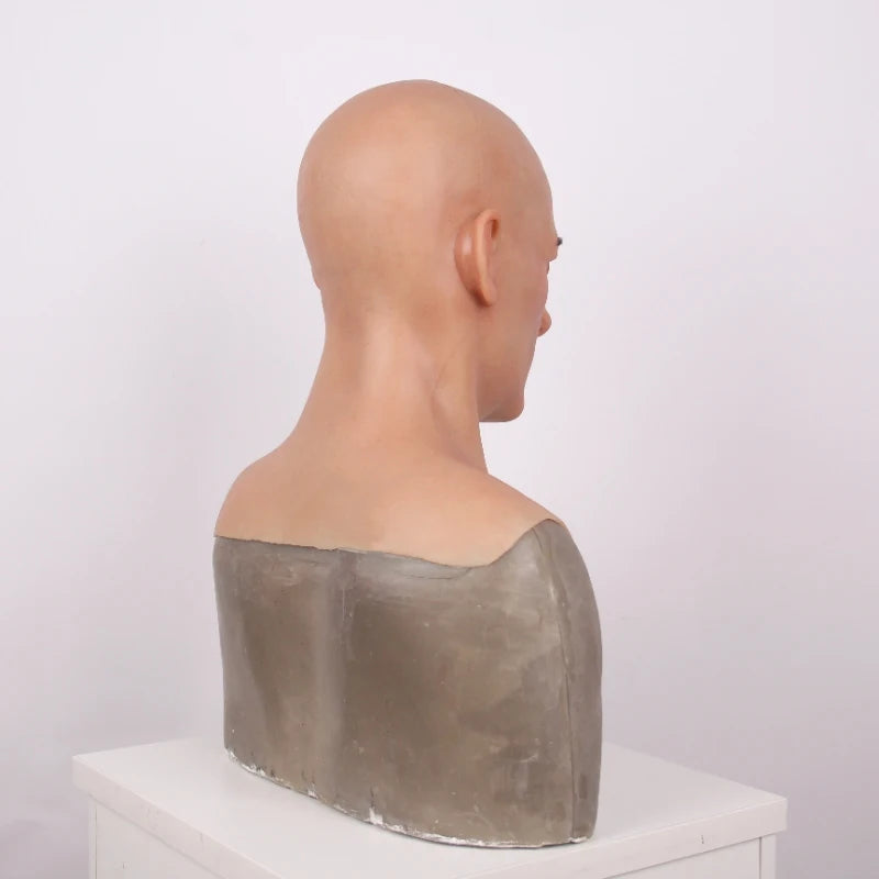 Men's full head silicone mask, party costume, role-playing, stage performance mask suitable for disguise use by Big Tim's Magic Emporium