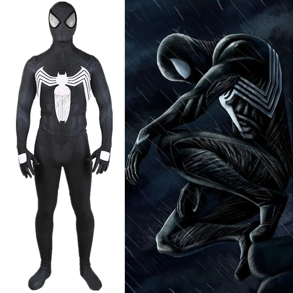 Venom Symbiote Spiderman Costume Superhero Cosplay Spidey Cosplay Halloween Costume Zentai Suits Bodysuit Halloween Disfraces - Big Tim's Magic Emporium
