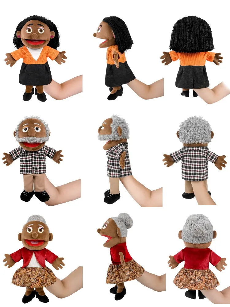 Family Hand Puppets – 38cm Plush Character Puppets for Storytelling & Role Play - Big Tim's Magic Emporium