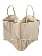 Pearl Embroidered Bustier Corset Crop Top High Street Evening Bralette