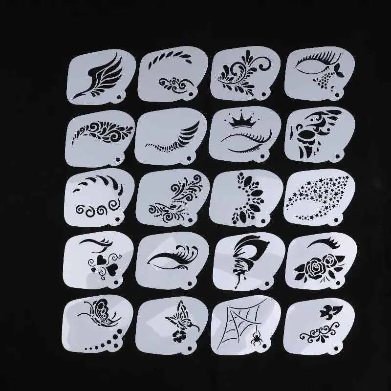 Face Paint Stencils Professional Body Art Paint Stencils Reusable For Adults Kids Easily Use Templates For Parties Makeup Tools