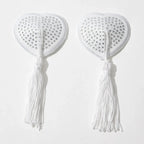 Sparkling Rhinestone Heart Pasties with Swinging Tassels Set