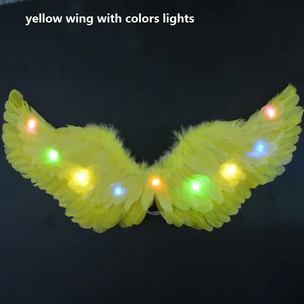Party Glow LED Angel Feather Wing with Luminous Light Up Effect for Costume Birthday, Wedding and Christmas - Big Tim's Magic Emporium