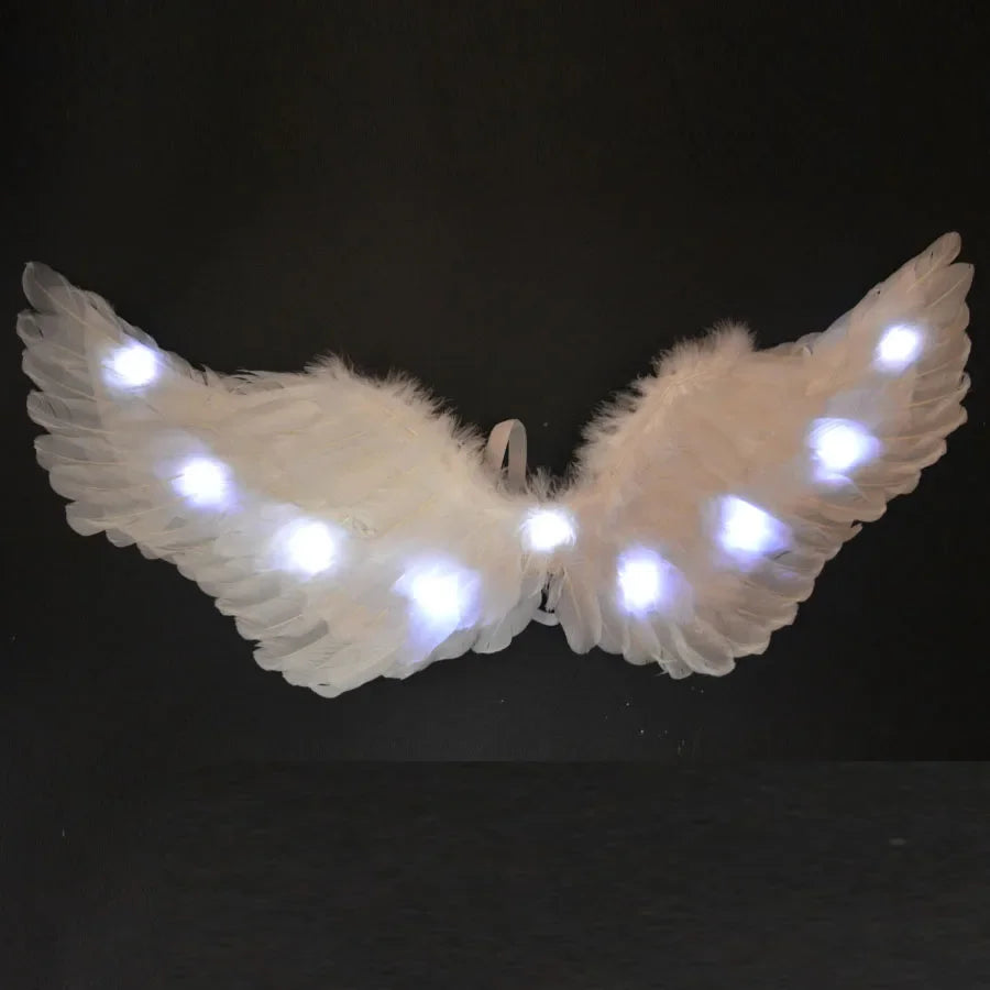 Party Glow LED Angel Feather Wing with Luminous Light Up Effect for Costume Birthday, Wedding and Christmas - Big Tim's Magic Emporium