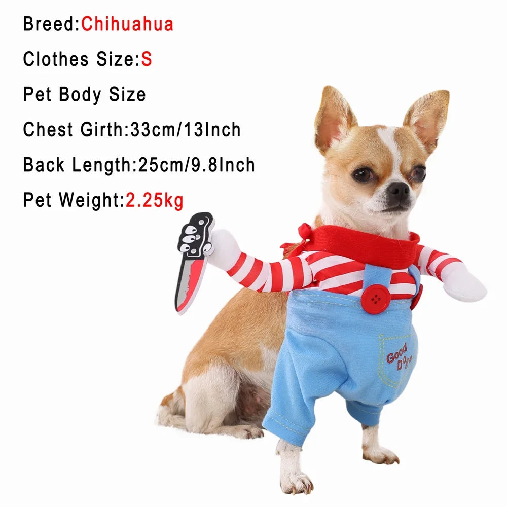 Pet Dog Cosplay Costume For Small Medium Dogs Cats Funny Party Dress Up Puppy Clothing Halloween Kitten Outfits Bulldog Jacket
