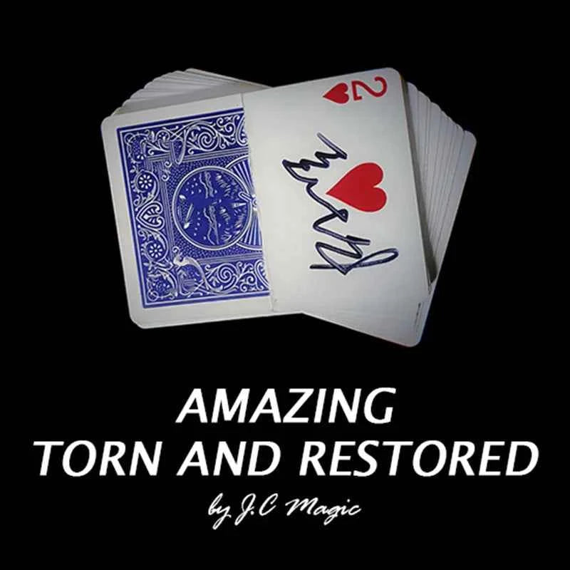 Amazing Torn and Restored By J.C Magic Tricks Torned Card Restored With A Snap Close Up Street Illusions Gimmicks Mentalism Prop
