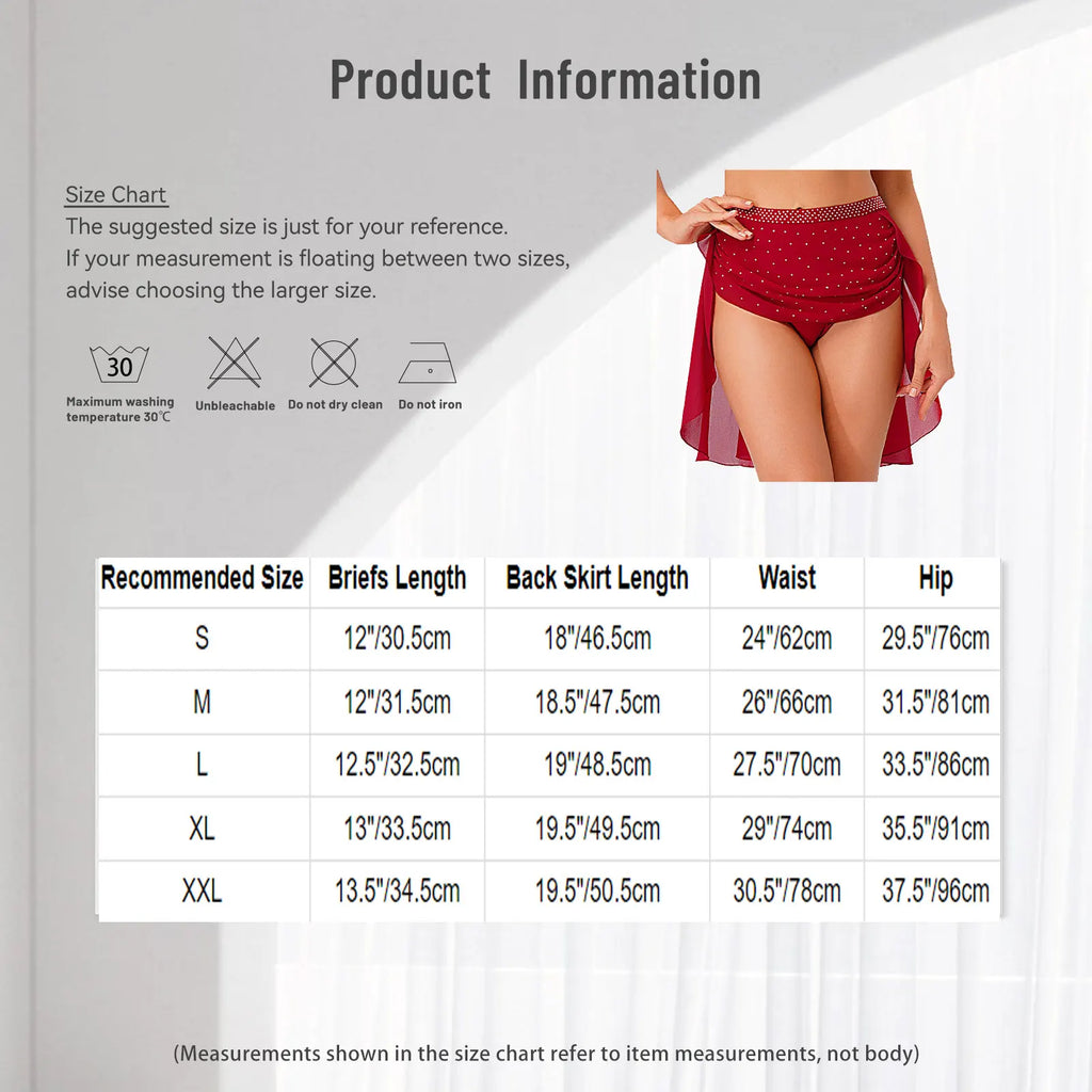 Womens Modern Lyrical Dance Skirt Performance Costume Sparkly Rhinestone Irregular Chiffon Hem Built-in Briefs Skirt Dancewear