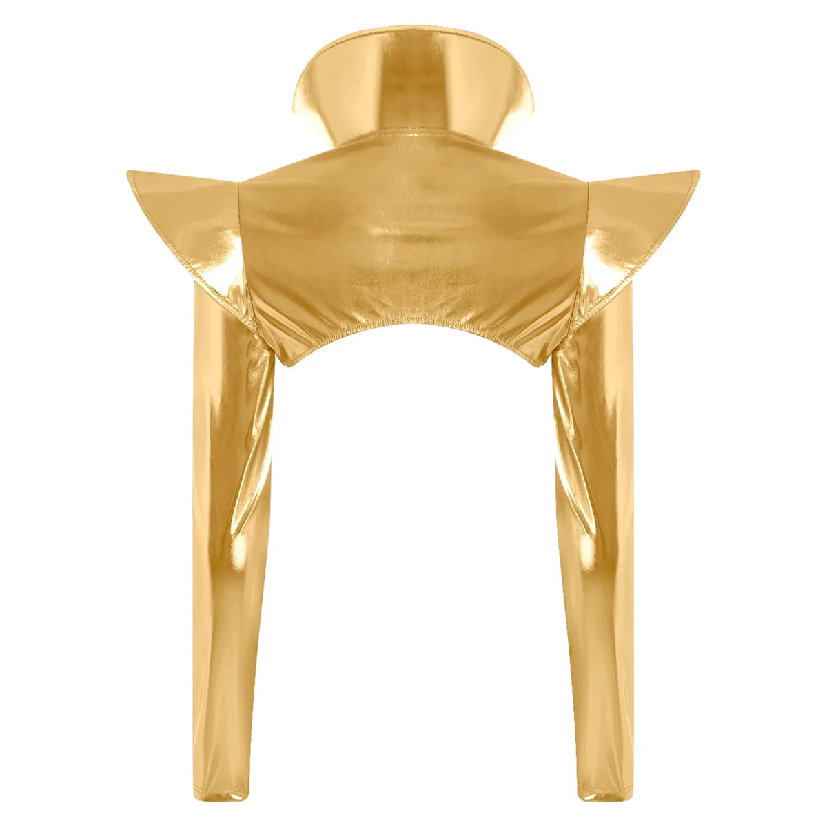 Metallic Shoulder Armor Shrug Crop Top & Sleeves Futuristic Pauldron Stage Costume