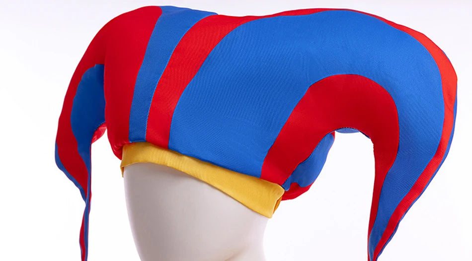 Boys Girls Clown Cosplay Costume Kids Pom Pom Jester Outfit for Halloween Carnival Show - Big Tim's Magic Emporium