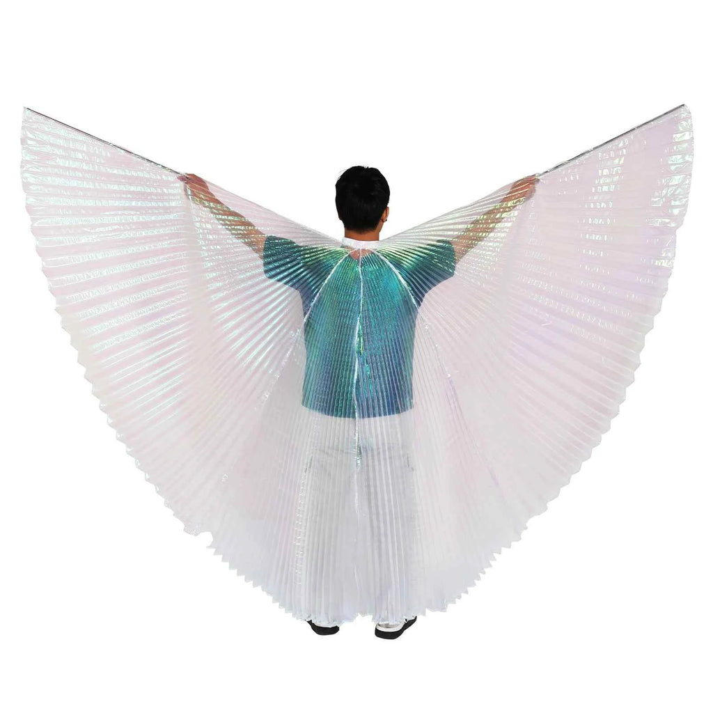 LED Luminescent Cloak Adult Dancers Luminous Butterfly Wing Stage Performance Belly Dancing Party Photo Prop Telescopic Sticks