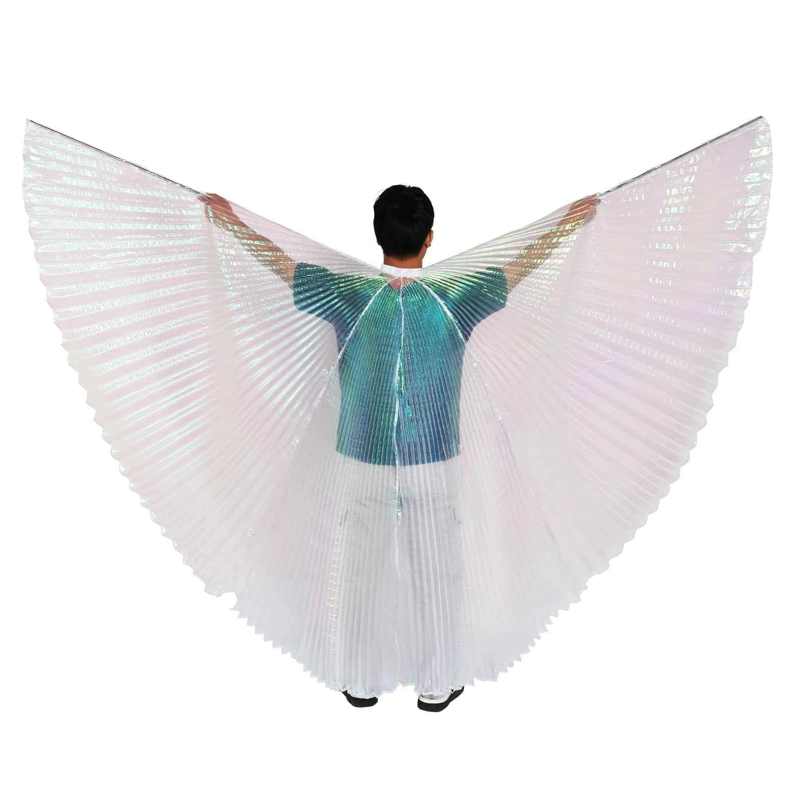 LED Luminescent Cloak Adult Dancers Luminous Butterfly Wing Stage Performance Belly Dancing Party Photo Prop Telescopic Sticks