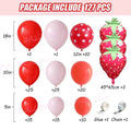 127Pcs Strawberry Balloon Arch Kit Red Polka Dot Strawberry Foil Balls Fruit Berry 1st Birthday Strawberry Shortcake Party Decor
