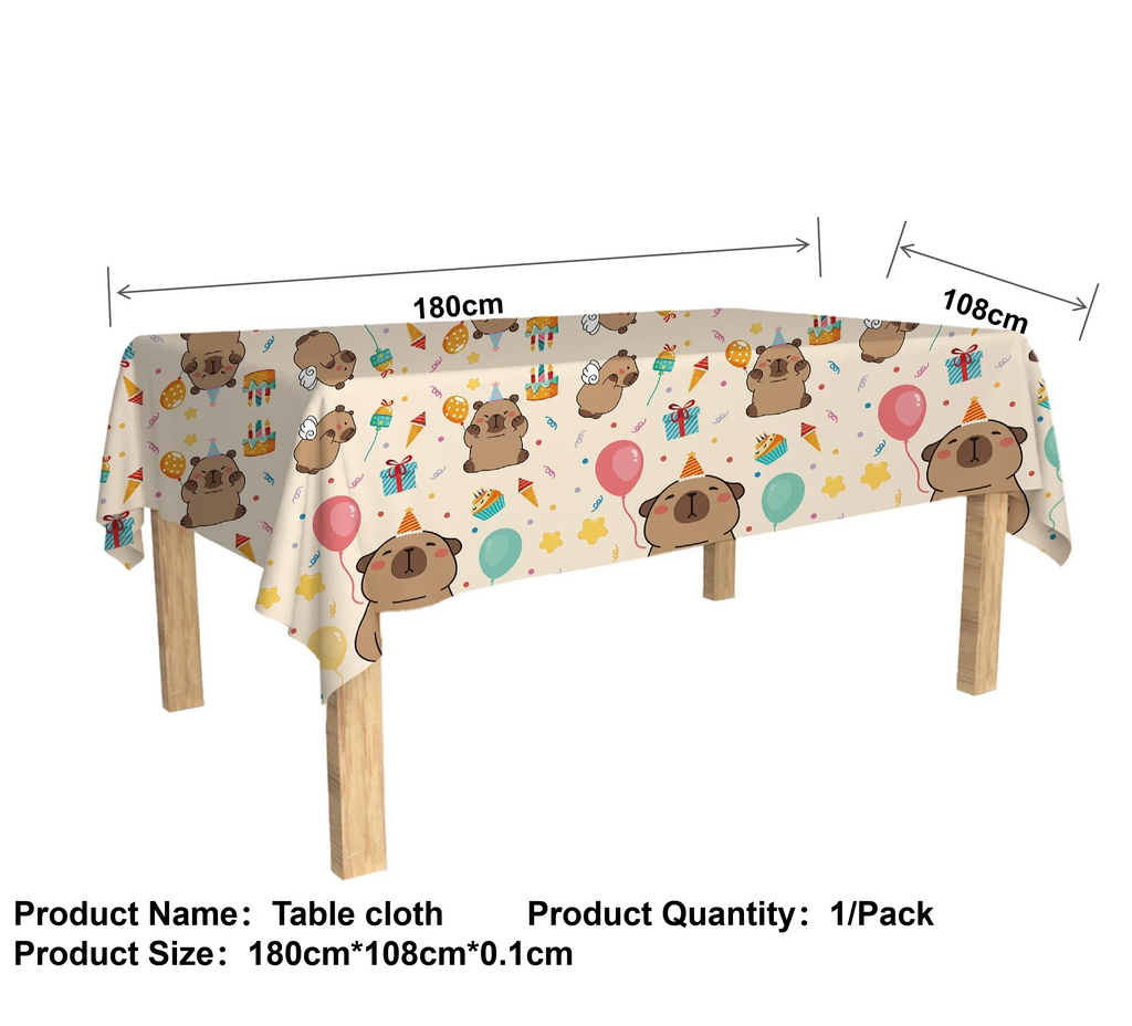 Cartoon Capybara Birthday Party Decoration Disposable Tableware Cup Plate Napkins Tablecloth Banner Baby Shower Birthday Party