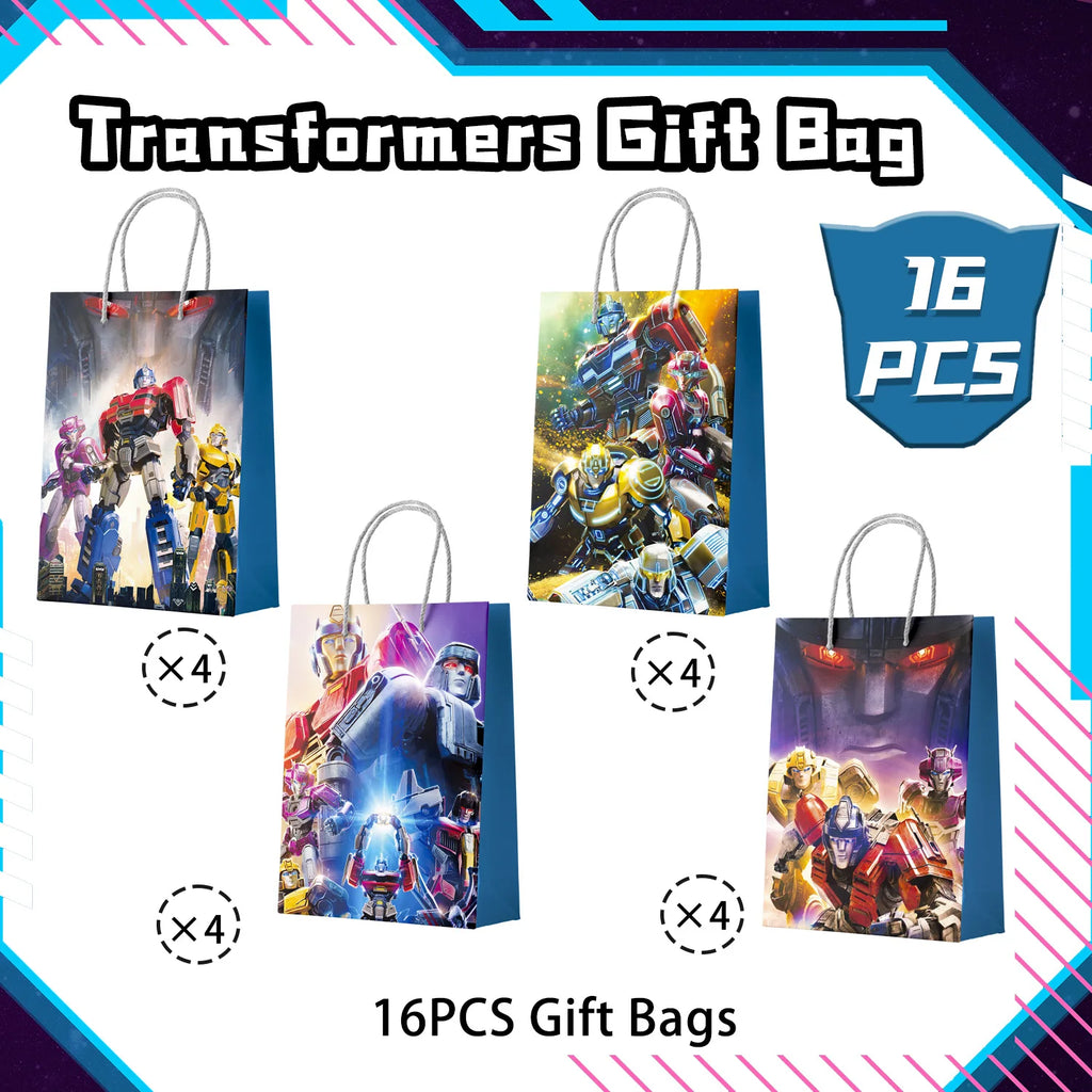 Transformers Party Gift Bags-16pcs Transformers Party Bags/Transformers Party Gift Treat Bags for Transformers Party Decorations - Big Tim's Magic Emporium