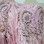 Rhinestone Tassel Fringe Jacket And Dress Costume Set