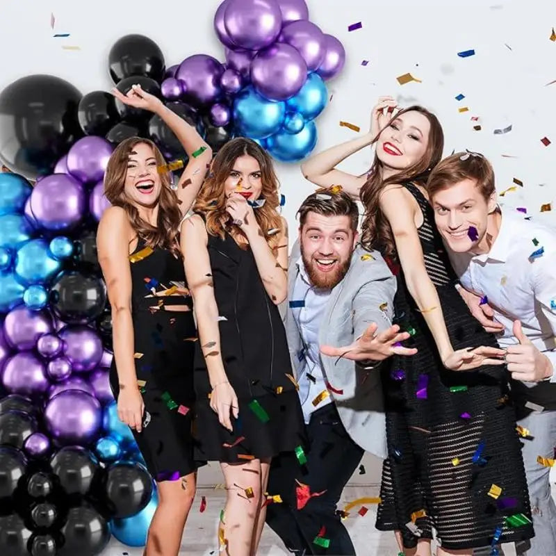 Parti Birthday Decoration Purple Balloon Garland Arch Kit Compatible With Video Game Party Metallic Chrome Blue Purple Balloon - Big Tim's Magic Emporium