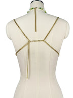 The Stardust Emerald Goddess – Handmade Green Rhinestone & Beaded Tassel Body Chain Halter Top